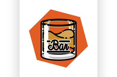 Color vintage bar emblem