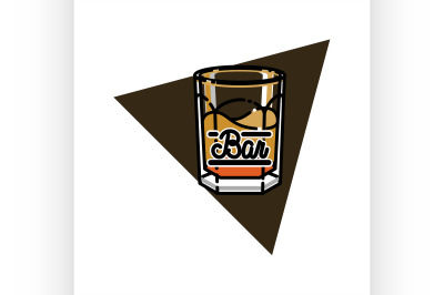 Color vintage bar emblem