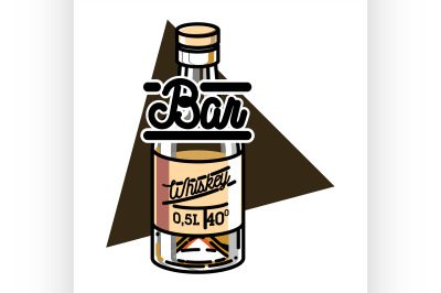 Color vintage bar emblem