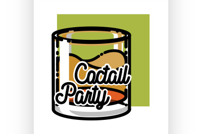 Color vintage coctail party emblem