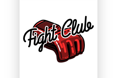 Color vintage fight club emblem