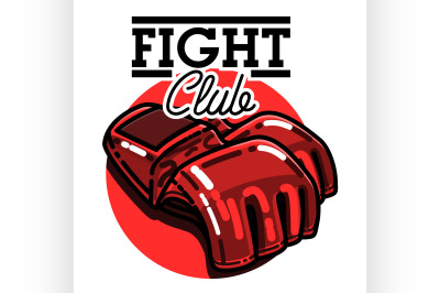 Color vintage fight club emblem