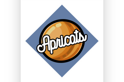Color vintage fruits emblem