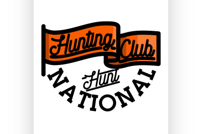 Color vintage hunting club emblem