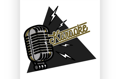 Color vintage karaoke emblem