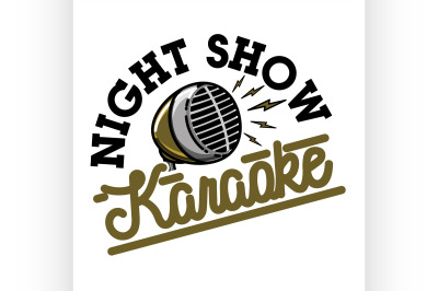 Color vintage karaoke emblem