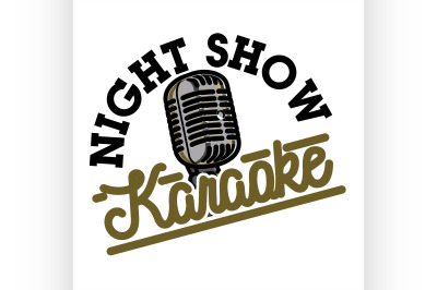 Color vintage karaoke emblem