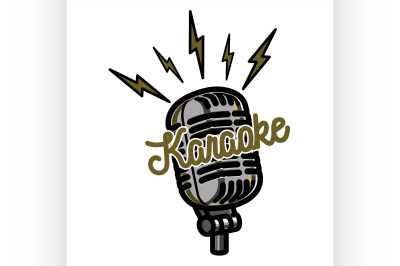 Color vintage karaoke emblem