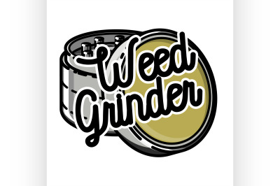 Color vintage marijuana emblem