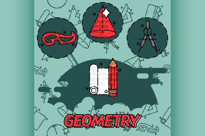 Geometry flat concept icons