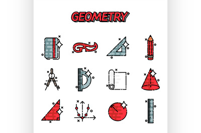 Geometry flat concept icons