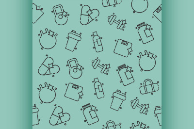 Gym concept icons pattern