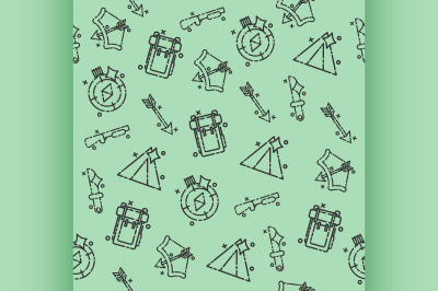 Hunting concept icons pattern