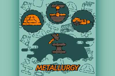 Metallurgy flat concept icon