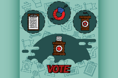 Vote flat concept icons