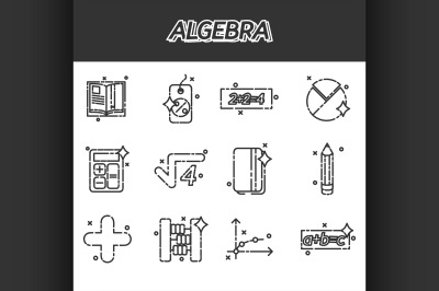 Algebra icons set