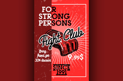 Color vintage fight club banner