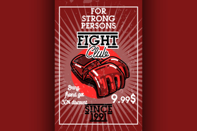 Color vintage fight club banner