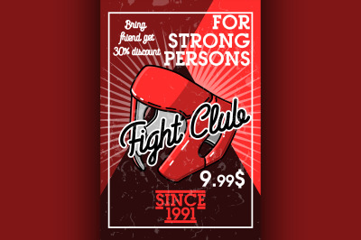 Color vintage fight club banner