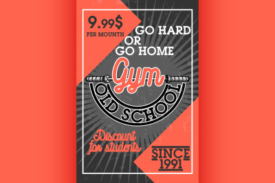 Color vintage gym banner