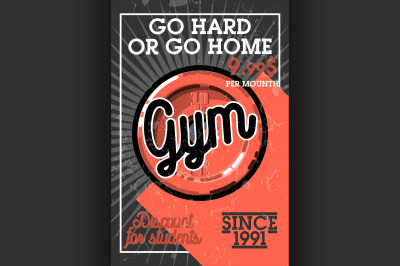 Color vintage gym banner