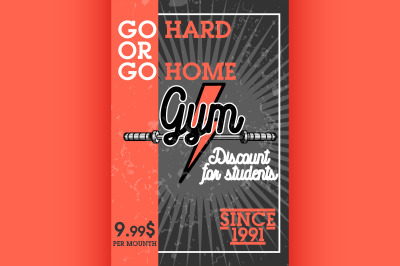Color vintage gym banner
