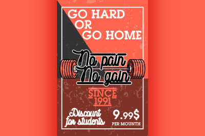 Color vintage gym banner