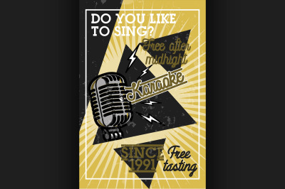 Color vintage karaoke banner