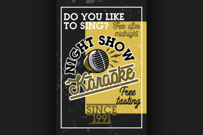 Color vintage karaoke banner