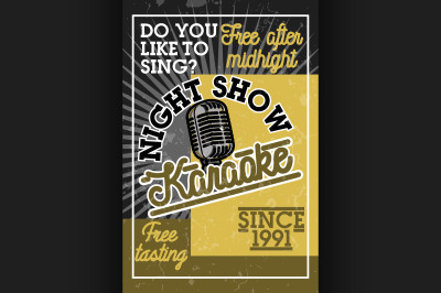 Color vintage karaoke banner