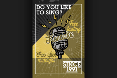 Color vintage karaoke banner