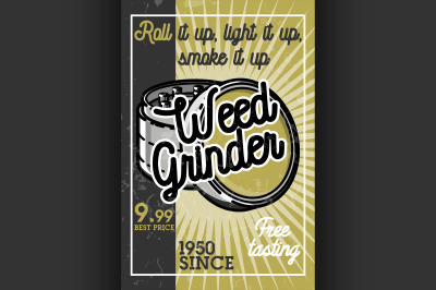 Color vintage marijuana banner