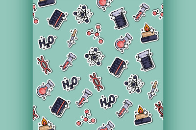 Chemical industry concept icons pattern