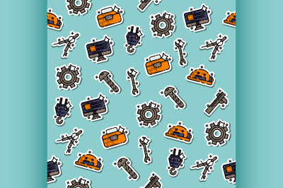 Engineering flat concept icons pattern