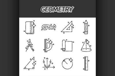 Geometry flat concept icons