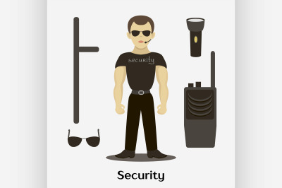 Security man standing