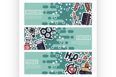 Set of Horizontal Banners about chemical