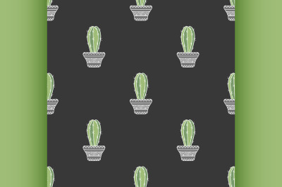 Cute hand drawn vector cactuse pattern