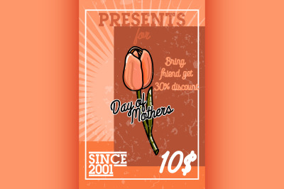 Color vintage mothers day banner