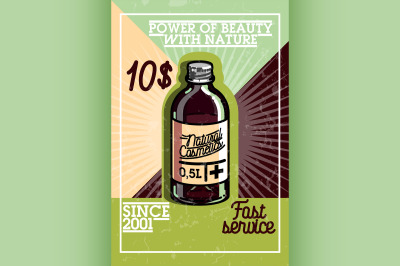 Color vintage natural cosmetics banner