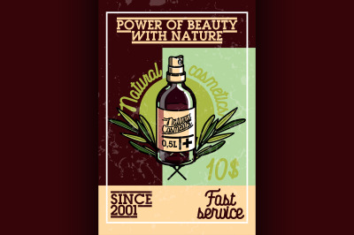 Color vintage natural cosmetics banner