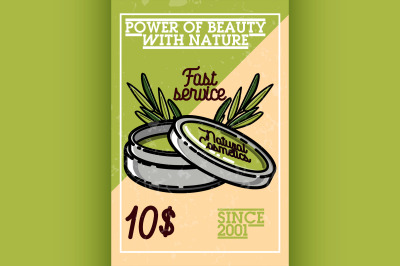 Color vintage natural cosmetics banner