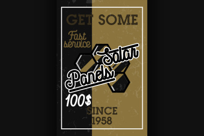 Color vintage solar panels banner