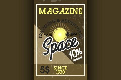 Color vintage space banner