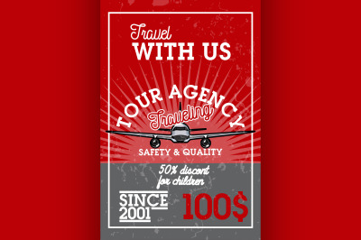 Color vintage tour agency banner