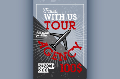 Color vintage tour agency banner