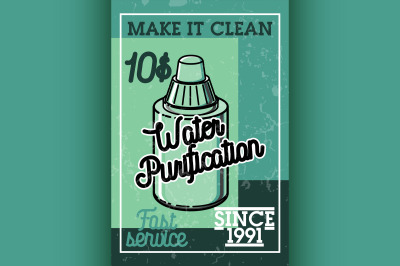 Color vintage water purification banner