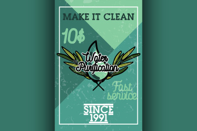 Color vintage water purification banner