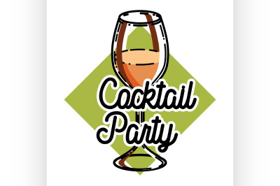 Color vintage coctail party emblem