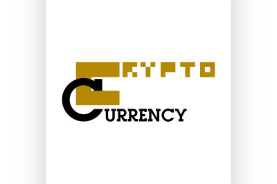 Color vintage cryptocurrency emblem
